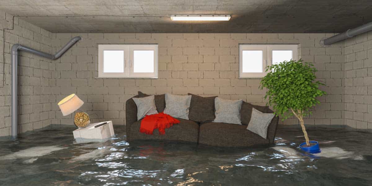House flooding with furniture floating