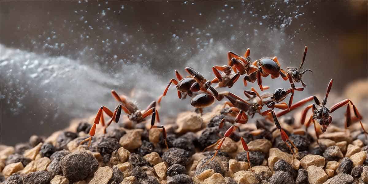 Killing ants with boiling water