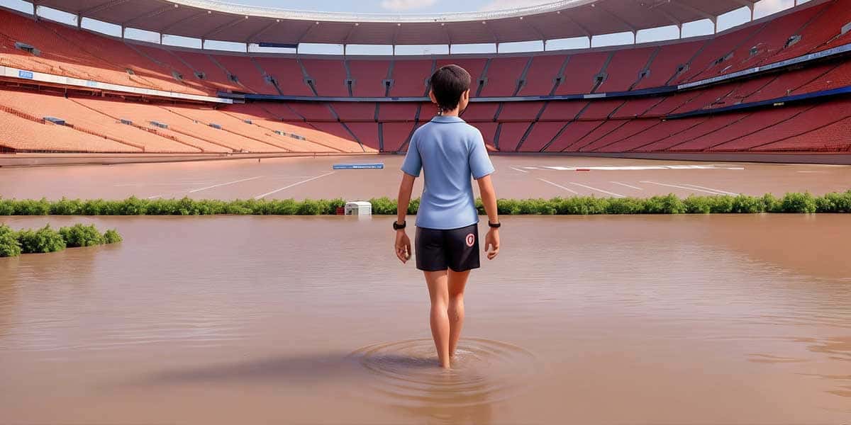 Walking in a Flooded Stadium