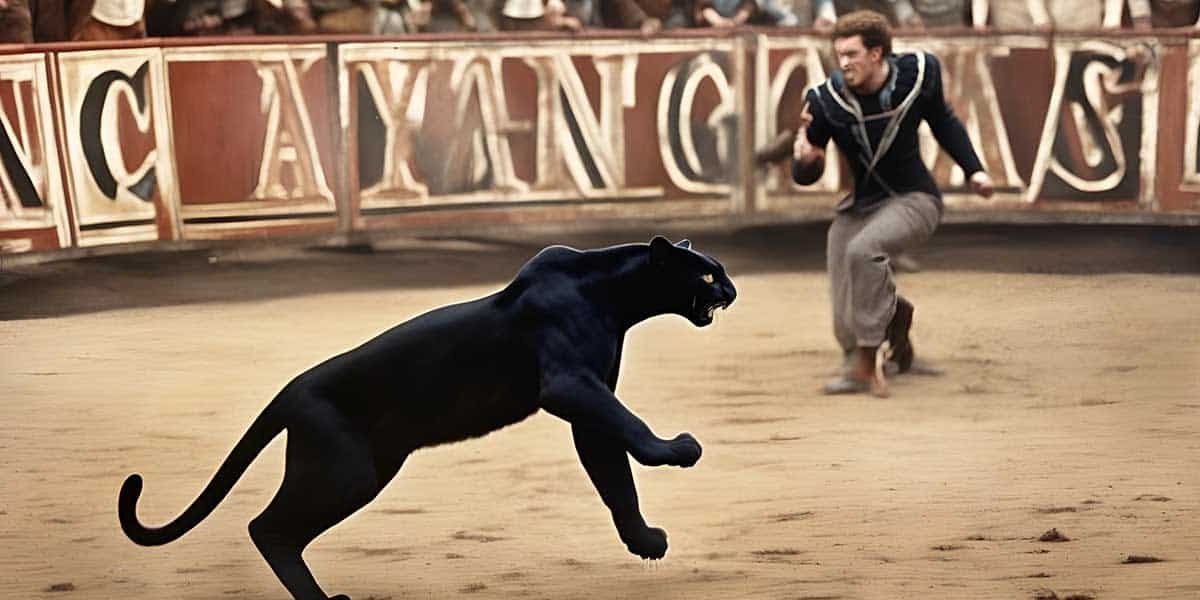 Black Panther Attacking in a Circus