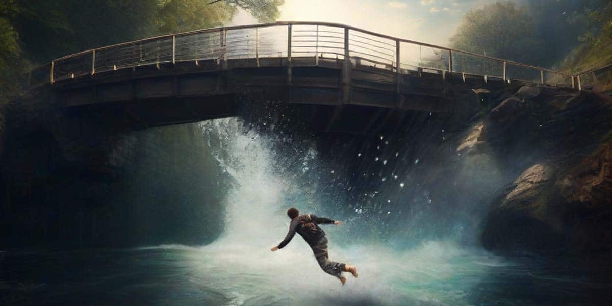 Falling in Water from a Bridge