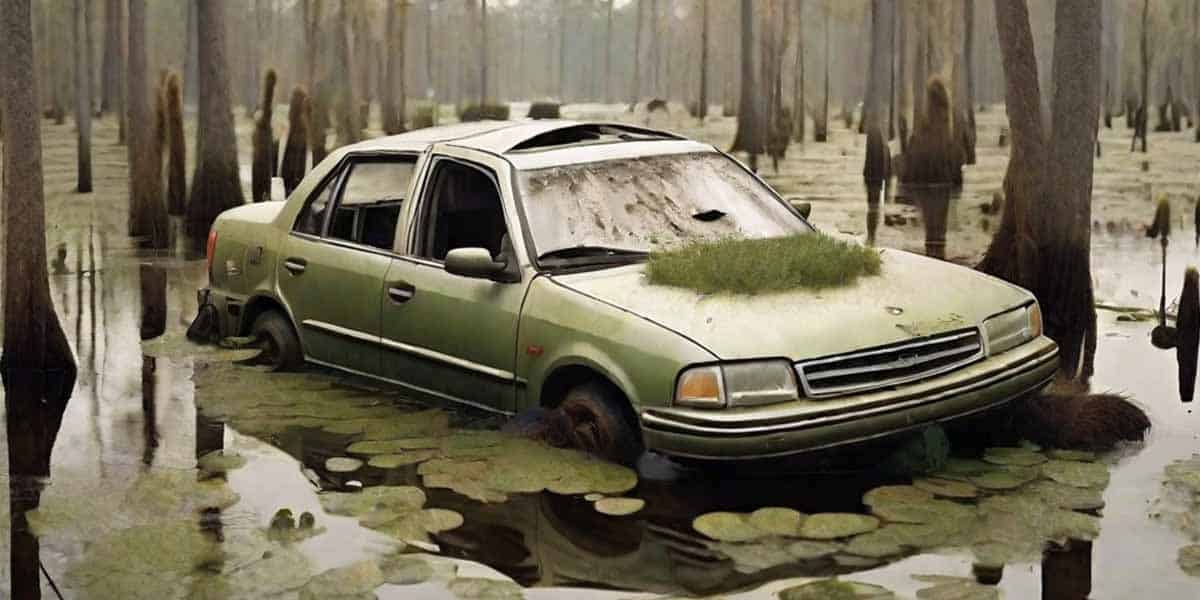 Car Sinking in Mud or a Swamp