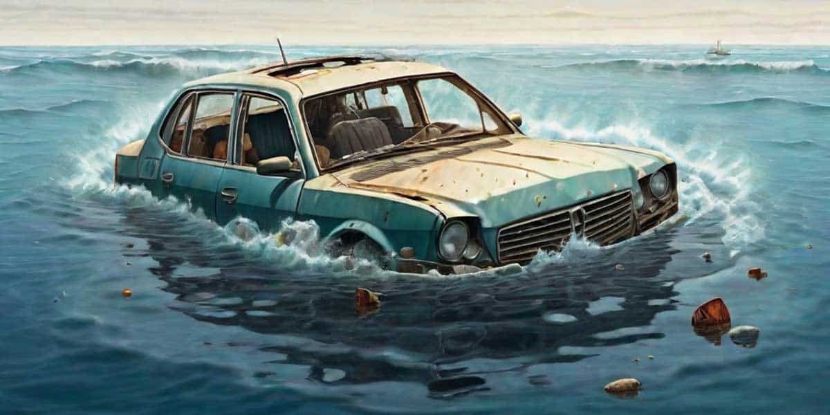 Car Sinking in the Ocean