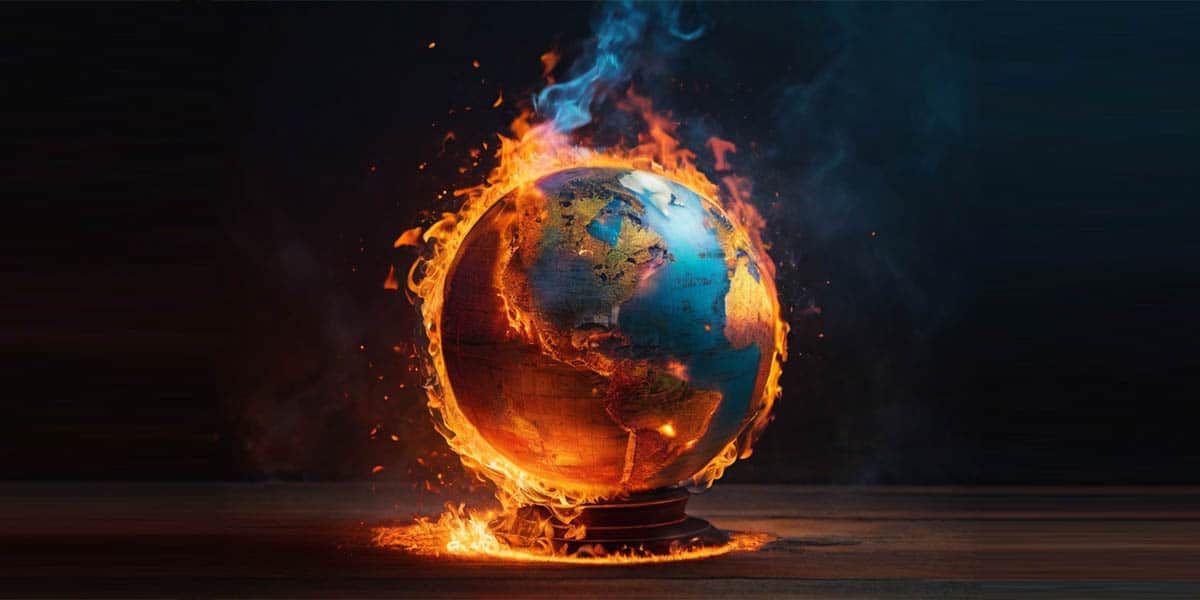 Dreaming of a World Globe in Fire